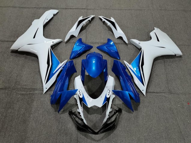 2011-2024 Blue and White GSXR 600-750 Motorcycle Fairings