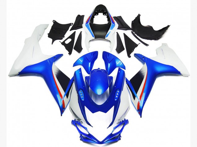 2011-2024 Deep Blue and Gloss White Style GSXR 600-750 Motorcycle Fairings