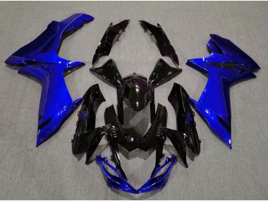 2011-2024 Gloss Black and Aqua Blue GSXR 600-750 Motorcycle Fairings