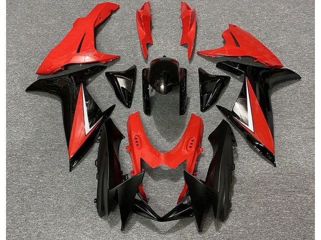 2011-2024 Gloss Red and Black GSXR 600-750 Motorcycle Fairings