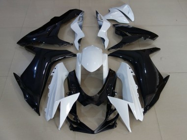 2011-2024 Gloss White and Black GSXR 600-750 Motorcycle Fairings