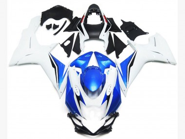 2011-2024 Gloss White and Blue Style GSXR 600-750 Motorcycle Fairings