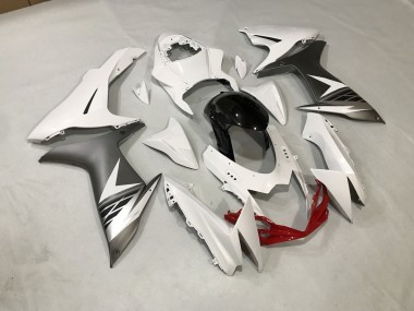 2011-2024 Gloss White and Matte Silver GSXR 600-750 Motorcycle Fairings