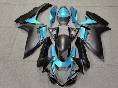 2011-2024 Light Blue and Matte Black GSXR 600-750 Motorcycle Fairings