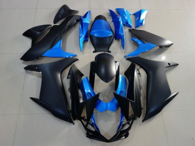 2011-2024 Matte Black & Bright Blue GSXR 600-750 Motorcycle Fairings