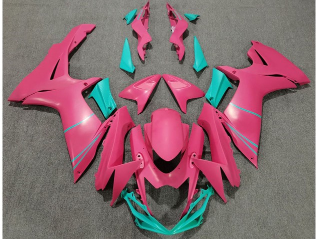 2011-2024 Matte Hot Pink and Teal GSXR 600-750 Motorcycle Fairings