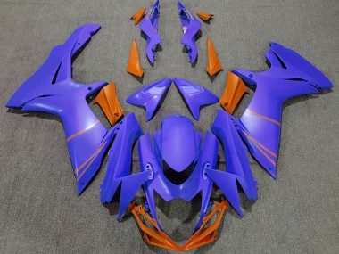 2011-2024 Matte Ocean Blue & Orange GSXR 600-750 Motorcycle Fairings