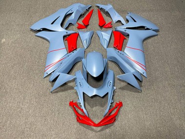 2011-2024 Matte Sky Blue & Red GSXR 600-750 Motorcycle Fairings