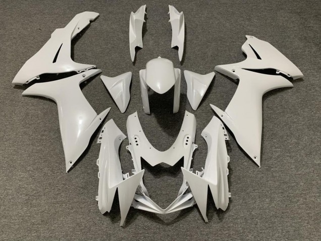 2011-2024 Pearl White GSXR 600-750 Motorcycle Fairings
