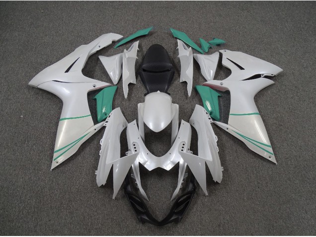 2011-2024 Pearl White and T Blue GSXR 600-750 Motorcycle Fairings