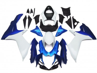 2011-2024 Plain White and Blue Style Kit GSXR 600-750 Motorcycle Fairings