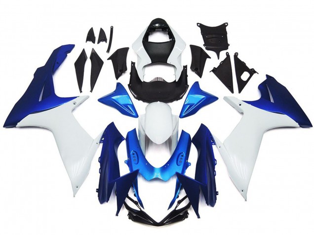 2011-2024 Plain White and Blue Style Kit GSXR 600-750 Motorcycle Fairings