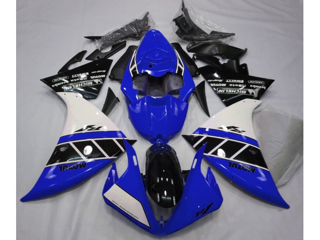 2012-2014 Gloss Blue White and Black R1 Motorcycle Fairings