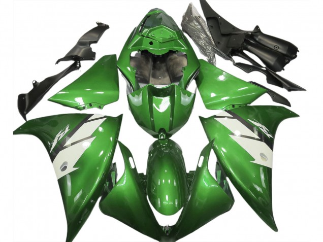 2012-2014 Gloss Green & White R1 Motorcycle Fairings