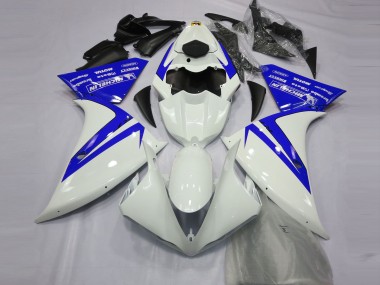 2012-2014 Gloss White and Blue R1 Motorcycle Fairings