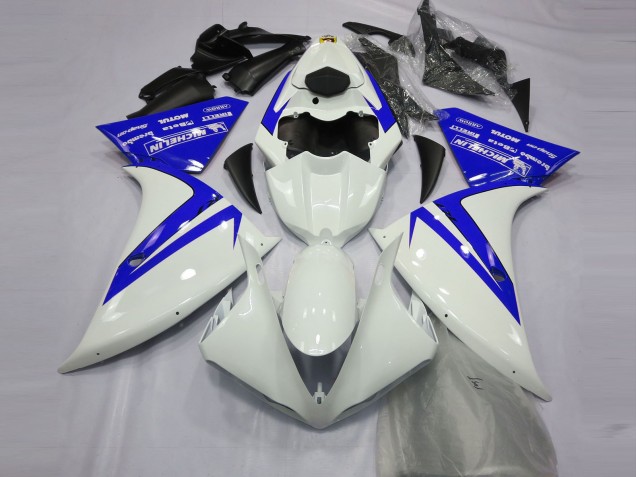 2012-2014 Gloss White and Blue R1 Motorcycle Fairings
