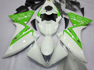 2012-2014 Gloss White and Green R1 Motorcycle Fairings