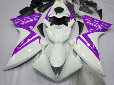 2012-2014 Gloss White and Purple R1 Motorcycle Fairings