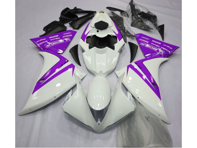 2012-2014 Gloss White and Purple R1 Motorcycle Fairings