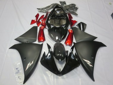 2012-2014 Matte Black Red R1 Motorcycle Fairings