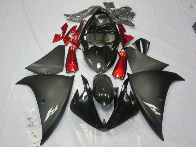 2012-2014 Matte Black Red R1 Motorcycle Fairings