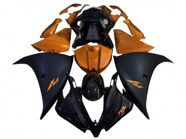 2012-2014 Matte Black and Orange R1 Motorcycle Fairings