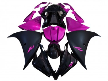 2012-2014 Matte Black and Pink R1 Motorcycle Fairings
