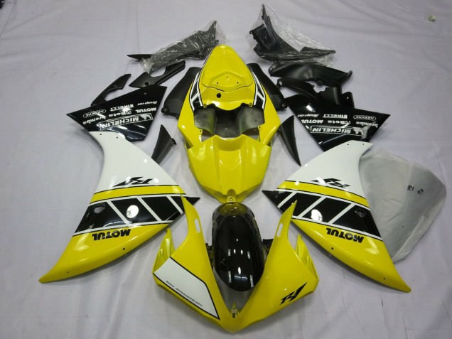 2012-2014 Yellow And White R1 Motorcycle Fairings