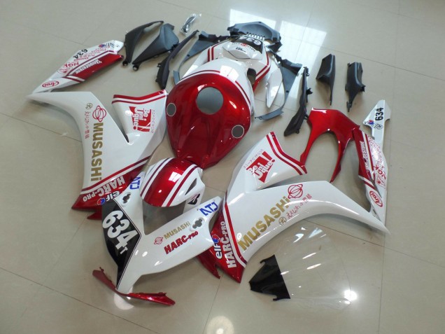 2012-2016 634 White and Red CBR1000RR Motorcycle Fairings