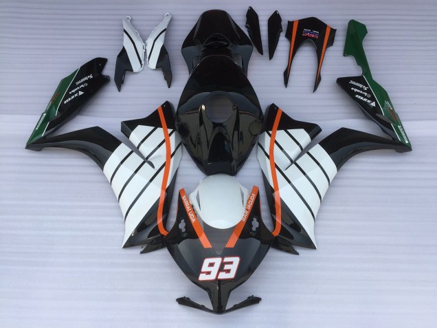 2012-2016 93 Baracuda White and Black CBR1000RR Motorcycle Fairings