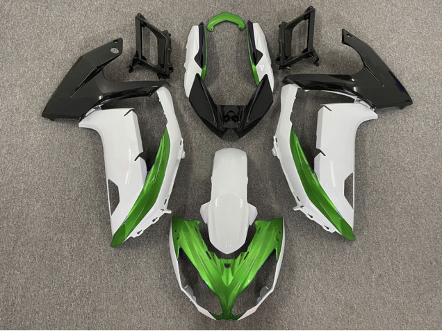 2012-2016 Gloss White & Green Ninja 650R Motorcycle Fairings
