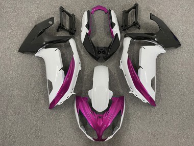 2012-2016 Gloss White & Magenta Ninja 650R Motorcycle Fairings