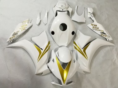 2012-2016 White and Gold CBR1000RR Motorcycle Fairings