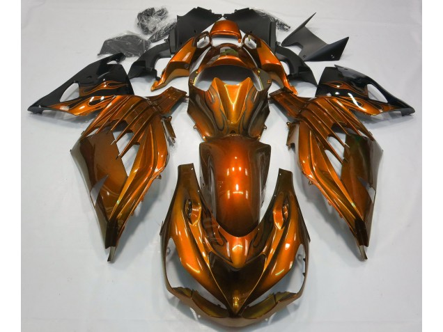 2012-2021 Burnt Orange Gloss ZX14R Motorcycle Fairings