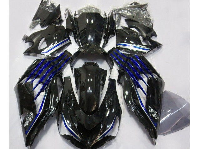 2012-2021 Gloss Black & Blue ZX14R Motorcycle Fairings