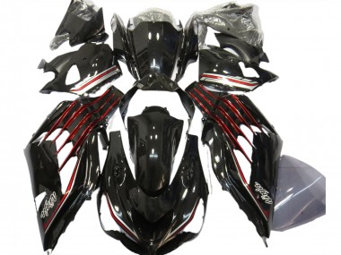 2012-2021 Gloss Black & Red ZX14R Motorcycle Fairings