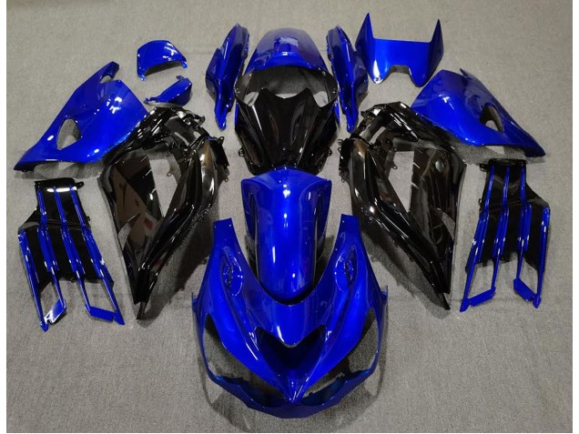 2012-2021 Gloss Blue and Black ZX14R Motorcycle Fairings