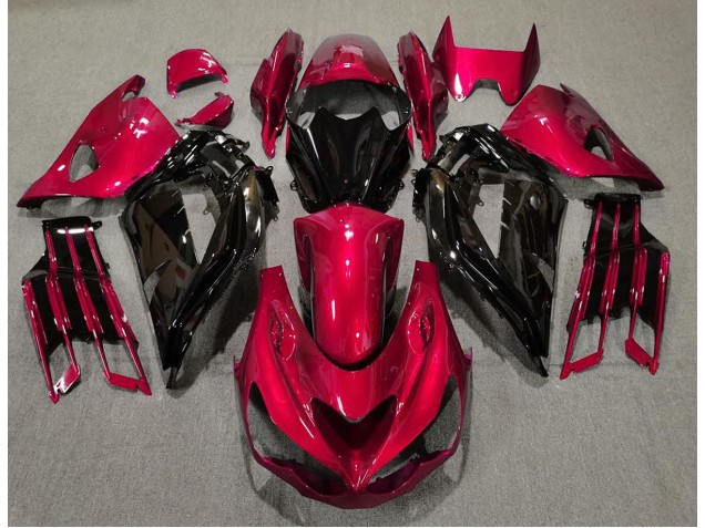 2012-2021 Gloss Red and Black ZX14R Motorcycle Fairings