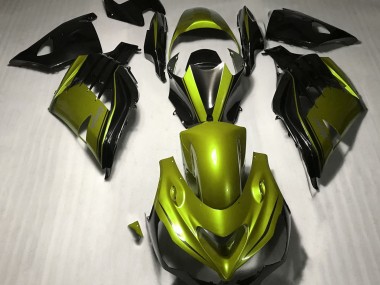 2012-2021 Gloss Yellow and Black ZX14R Motorcycle Fairings