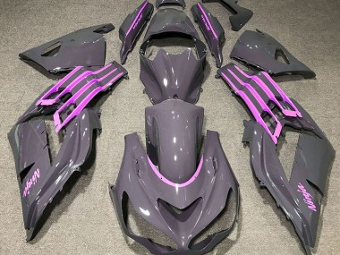 2012-2021 Nardo Grey & Pink ZX14R Motorcycle Fairings