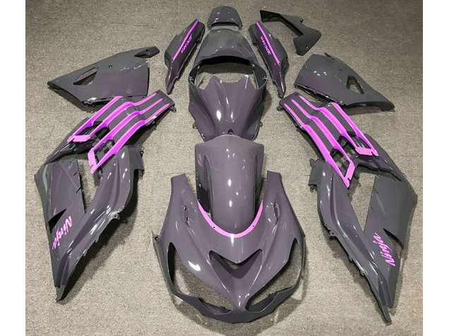 2012-2021 Nardo Grey & Pink ZX14R Motorcycle Fairings