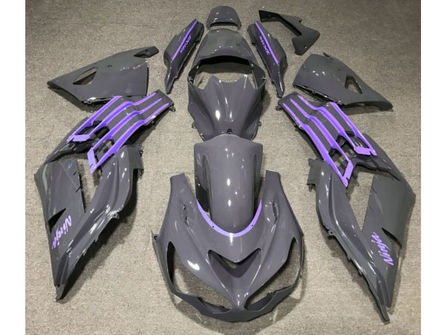 2012-2021 Nardo Grey & Purple ZX14R Motorcycle Fairings