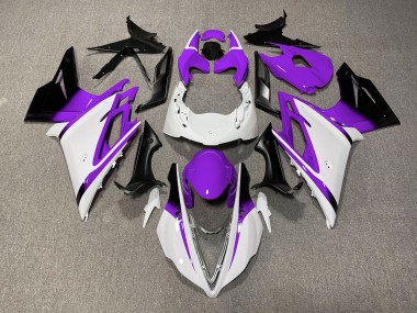 2013-2016 Gloss White and Purple Daytona 675 Motorcycle Fairings