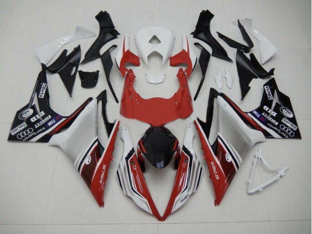2013-2016 Red White and Black Style Daytona 675 Motorcycle Fairings