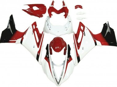 2013-2016 White and Red Daytona 675 Motorcycle Fairings