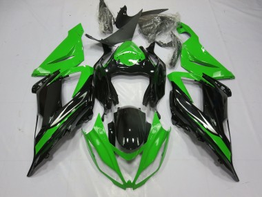 2013-2018 Black and Green ZX6R Motorcycle Fairings