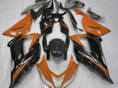 2013-2018 Black and Orange ZX6R Motorcycle Fairings