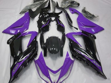 2013-2018 Black and Purple ZX6R Motorcycle Fairings