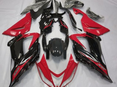 2013-2018 Black and Red ZX6R Motorcycle Fairings