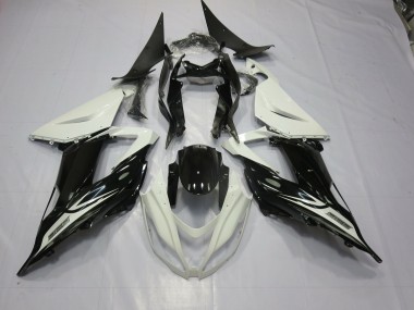 2013-2018 Black and White ZX6R Motorcycle Fairings